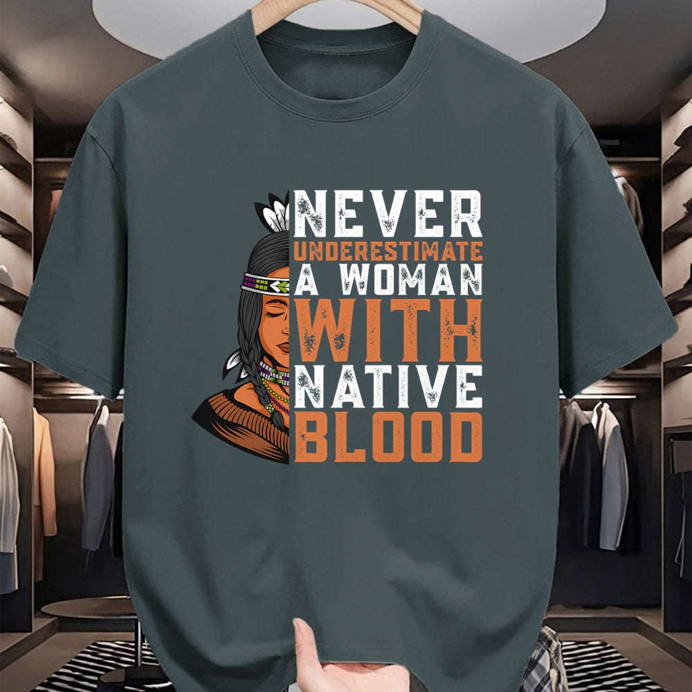 Native American T-Shirts, Vintage Native American Unisex T-Shirt/Hoodie/Sweatshirt HLT00 - Indian A Woman With Native Blood Native American