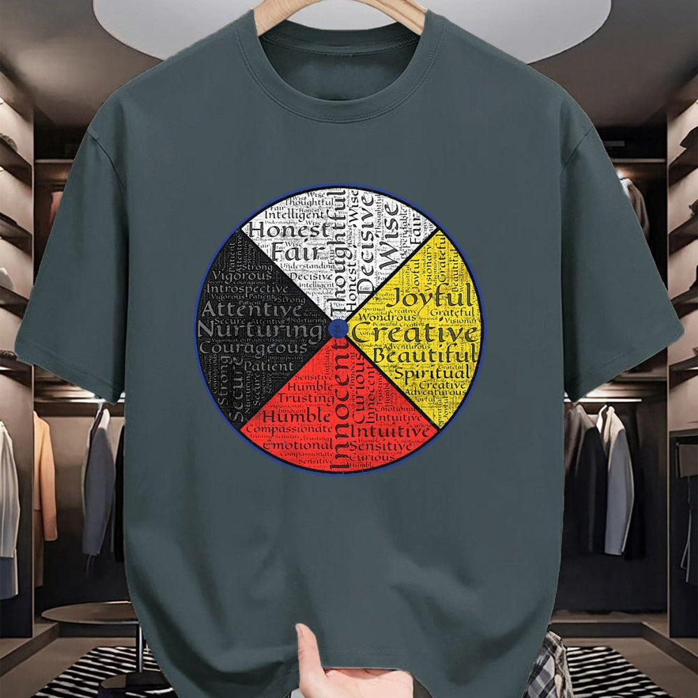 Native American T-Shirts, Vintage Native American Unisex T-Shirt/Hoodie/Sweatshirt HLT00 - Native American Words Of The Medicine Wheel 1