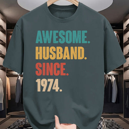Best Wife Shirt, Wife and Husband Unisex T-Shirt/Hoodie/Sweatshirt HLT00 - Awesome Husband Since 1974 - 50th Wedding Anniversary Epic T-Shirt