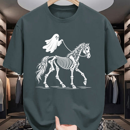 Best Horse Lover Shirt , Funny Horse UnisexT-Shirt/Hoodie/Sweatshirt HLT00 - Cute Ghost Walking Skeleton Horse Halloween T-Shirt