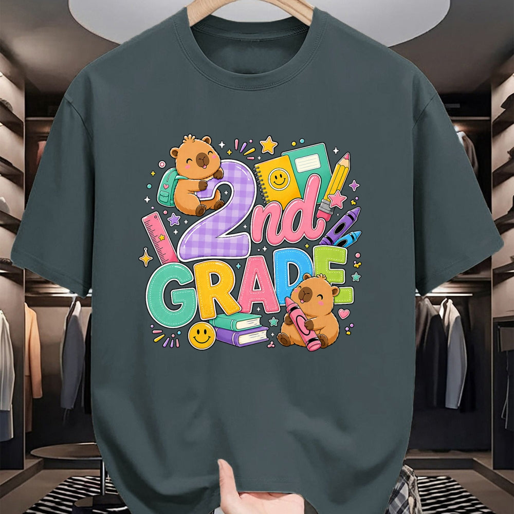 Cute Capybara Shirt, Funny Capybara Unisex T-Shirt/Hoodie/Sweatshirt HLT00 - Cute Capybara 2nd Grade Back to School Second Grader Teacher T-Shirt