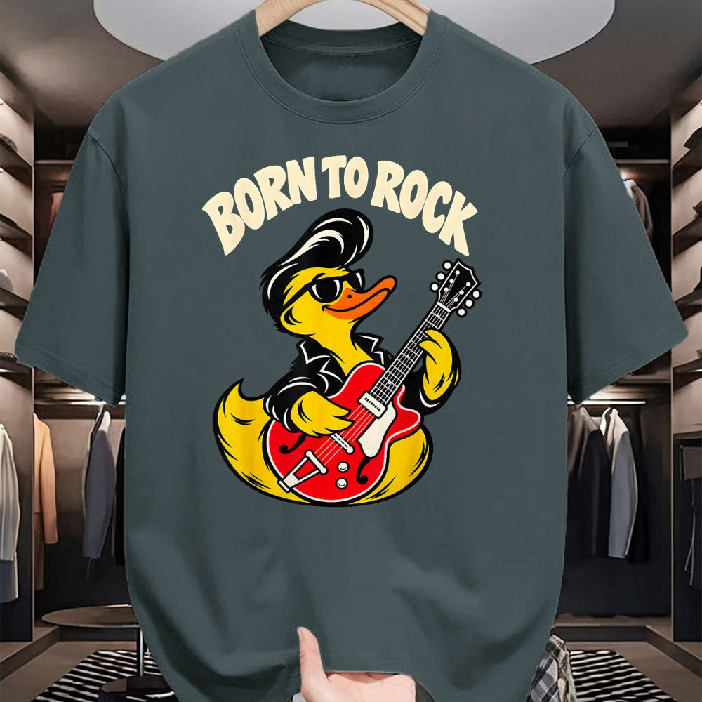 Guitar Lover Shirt, Funny Guitar UnisexT-Shirt/Hoodie/Sweatshirt HLT00 - Born Rock to 50s Rubber Ducky Playing Guitar Toddler Boys T-Shirt