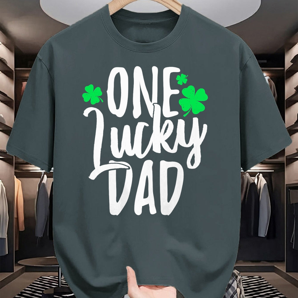 Gift for Dad Shirt, Funny Dad Unisex T-Shirt/Hoodie/Sweatshirt HLT00 – One Lucky Dad St. Patrick_s Day Shamrock Family Pajama T-Shirt