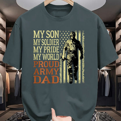 Gift for Dad Shirt, Funny Dad Unisex T-Shirt/Hoodie/Sweatshirt HLT00 – Mens My Son Is A Soldier Hero Proud Army Dad US Military Father T-Shirt