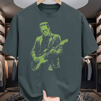 Guitar Lover Shirt, Funny Guitar UnisexT-Shirt/Hoodie/Sweatshirt HLT00 - Frankenstein Playing Guitar T-Shirt, Men, Black, X-Large