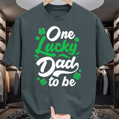 Gift for Dad Shirt, Funny Dad Unisex T-Shirt/Hoodie/Sweatshirt HLT00 – One Lucky Dad To Be St Patrick Day Gender Reveal Party T-Shirt
