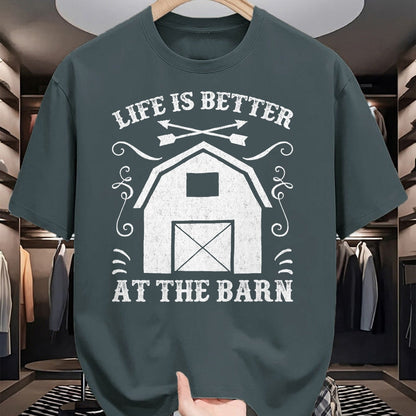 Best Horse Lover Shirt , Funny Horse UnisexT-Shirt/Hoodie/Sweatshirt HLT00 - Life Is Better At The Barn Shirt - Funny Farmer T Shirt T-Shirt