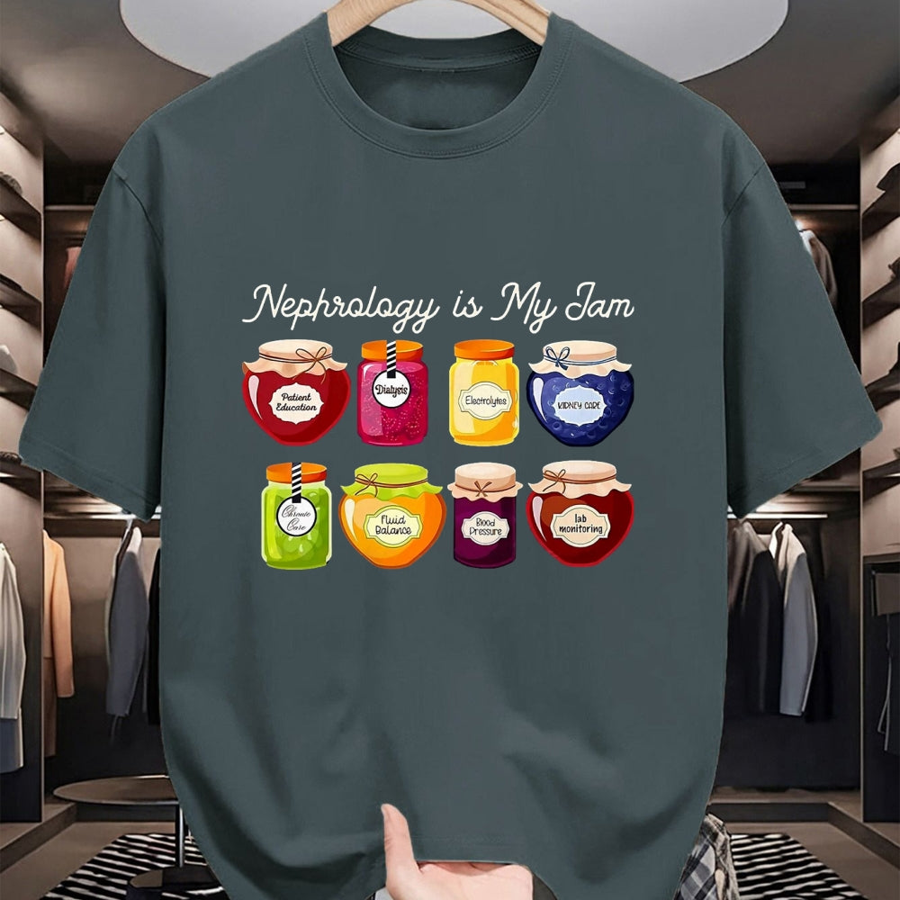 Best Doctor Shirt, Funny Doctor UnisexT-Shirt/Hoodie/Sweatshirt HLT00 - Nephrology is My Jam Kidney Doctor Renal Care Nurse RN LPN T-Shirt, Men, Black, 3X-Large