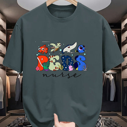 Funny Nurse Shirt, Nurse Unisex T-Shirt/Hoodie/Sweatshirt HLT00 - PICU Finding Pediatric Feds Nurse Lover Ocean Animal T-Shirt
