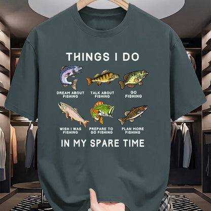 Funny Fishing Shirt, Gift For Fishing Lover Unisex T-Shirt/Hoodie/Sweatshirt HLT00 - Things I Do in My Spare Time Fishing Boys Men Bass Fishing T-Shirt