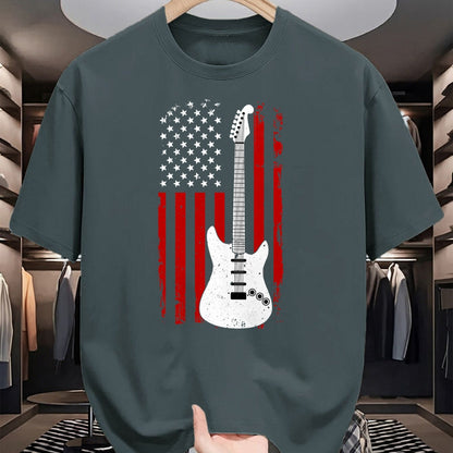 Guitar Lover Shirt, Funny Guitar UnisexT-Shirt/Hoodie/Sweatshirt HLT00 - Guitar American US Flag Music Player Electric Guitarist Gift T-Shirt