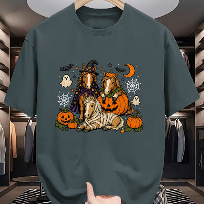 Best Horse Lover Shirt , Funny Horse UnisexT-Shirt/Hoodie/Sweatshirt HLT00 - Stripes Horse Halloween Funny Spooky Season Boo Horse Lover T-Shirt