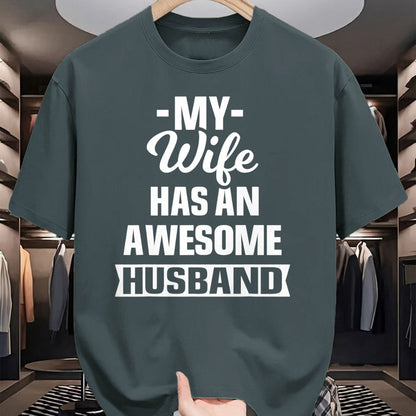 Best Wife Shirt, Wife and Husband Unisex T-Shirt/Hoodie/Sweatshirt HLT00 - Mens My Wife Has An Awesome Husband Funny T-Shirt