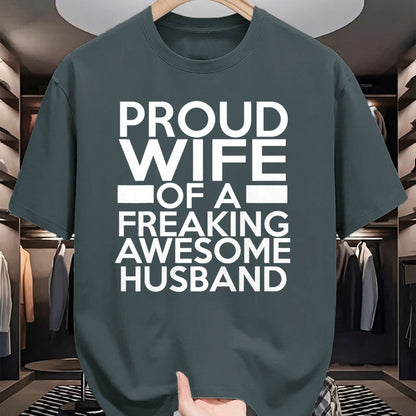 Best Wife Shirt, Wife and Husband Unisex T-Shirt/Hoodie/Sweatshirt HLT00 - Gift for wife T shirt, lucky wife   Proud Wife Of A Freaking Awesome Husband T-Shirt