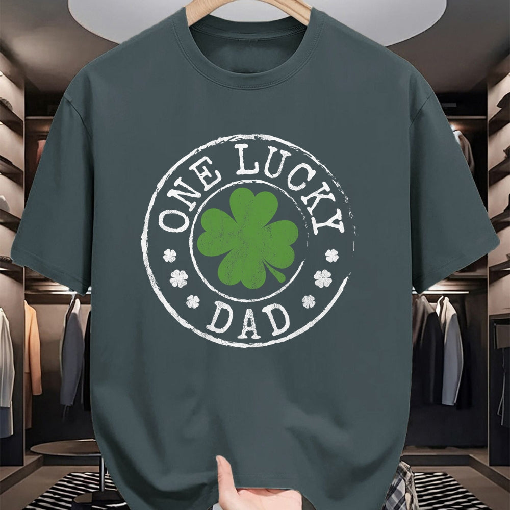 Gift for Dad Shirt, Funny Dad Unisex T-Shirt/Hoodie/Sweatshirt HLT00 – One Lucky Dad Father Funny Irish Shamrocks St Patrick_s Day T-Shirt