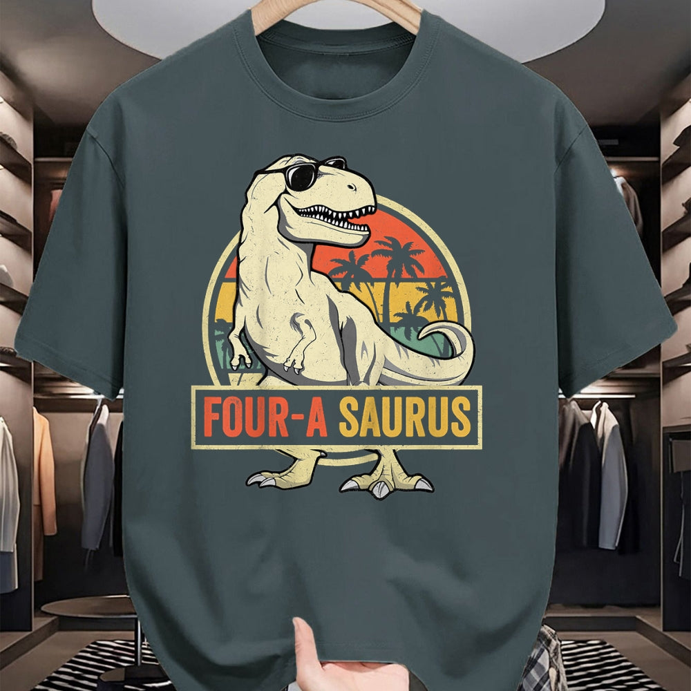 Best Dinosaur Lover Shirt, Funny Dinosaur UnisexT-Shirt/Hoodie/Sweatshirt HLT00 - Four a Saurus Birthday T Rex 4 Year Old Dino 4th Dinosaur T-Shirt