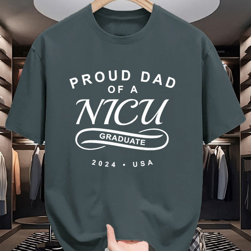 Gift for Dad Shirt, Funny Dad Unisex T-Shirt/Hoodie/Sweatshirt HLT00 – Proud Dad of a NICU Graduate 2024 - Baby Graduation T-Shirt