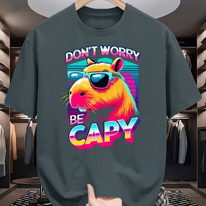 Cute Capybara Shirt, Funny Capybara Unisex T-Shirt/Hoodie/Sweatshirt HLT00 - Cool Retro Capybara Long Sleeve T-Shirt