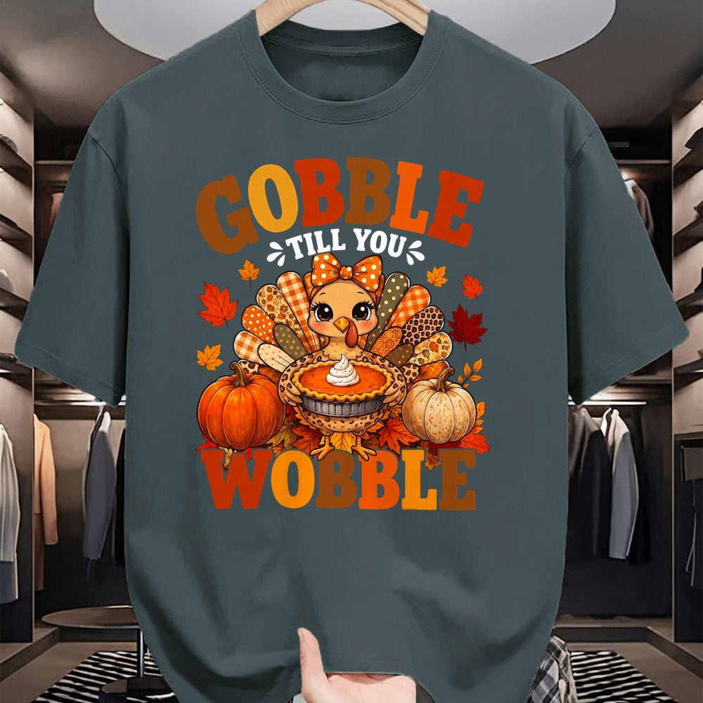 Best Thanksgiving Family Shirt , Funny Thanksgiving UnisexT-Shirt/Hoodie/Sweatshirt HLT00 - Gobble Till You Wobble Retro Funny Turkey Thanksgiving Women T-Shirt