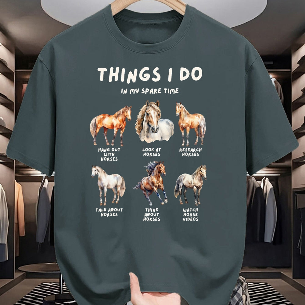 Best Horse Lover Shirt , Funny Horse UnisexT-Shirt/Hoodie/Sweatshirt HLT00 - Lustige Pferdeliebhaber Designs Horse Things I Do in My Leisure Time Women_s Horse Design T-Shirt