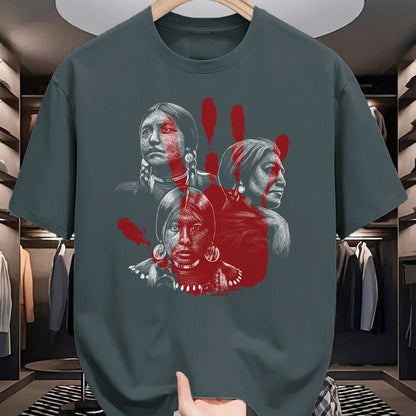 Native American T-Shirts, Vintage Native American Unisex T-Shirt/Hoodie/Sweatshirt HLT00 - Native American Indigenous Red Hand Indian Blood Themed (4)