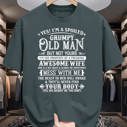 Best Wife Shirt, Wife and Husband Unisex T-Shirt/Hoodie/Sweatshirt HLT00 - Gift for wife T shirt, spoiled wife   Yes I'm A Spoiled Grumpy Old Man But Not Yours Awesome Wife T- (1)