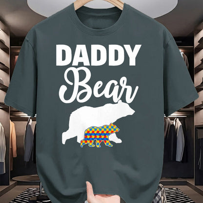 Gift for Dad Shirt, Funny Dad Unisex T-Shirt/Hoodie/Sweatshirt HLT00 – Daddy Bear Autism Awareness Shirt For Proud Autism Father T-Shirt