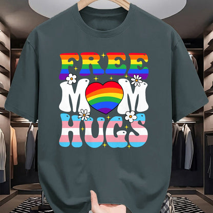Gift for Mom Shirt, Funny Mom Unisex T-Shirt/Hoodie/Sweatshirt HLT00 - Free Mom Hug Transgender Lesbian Gay LGBT Pride Rainbow Flag T-Shirt