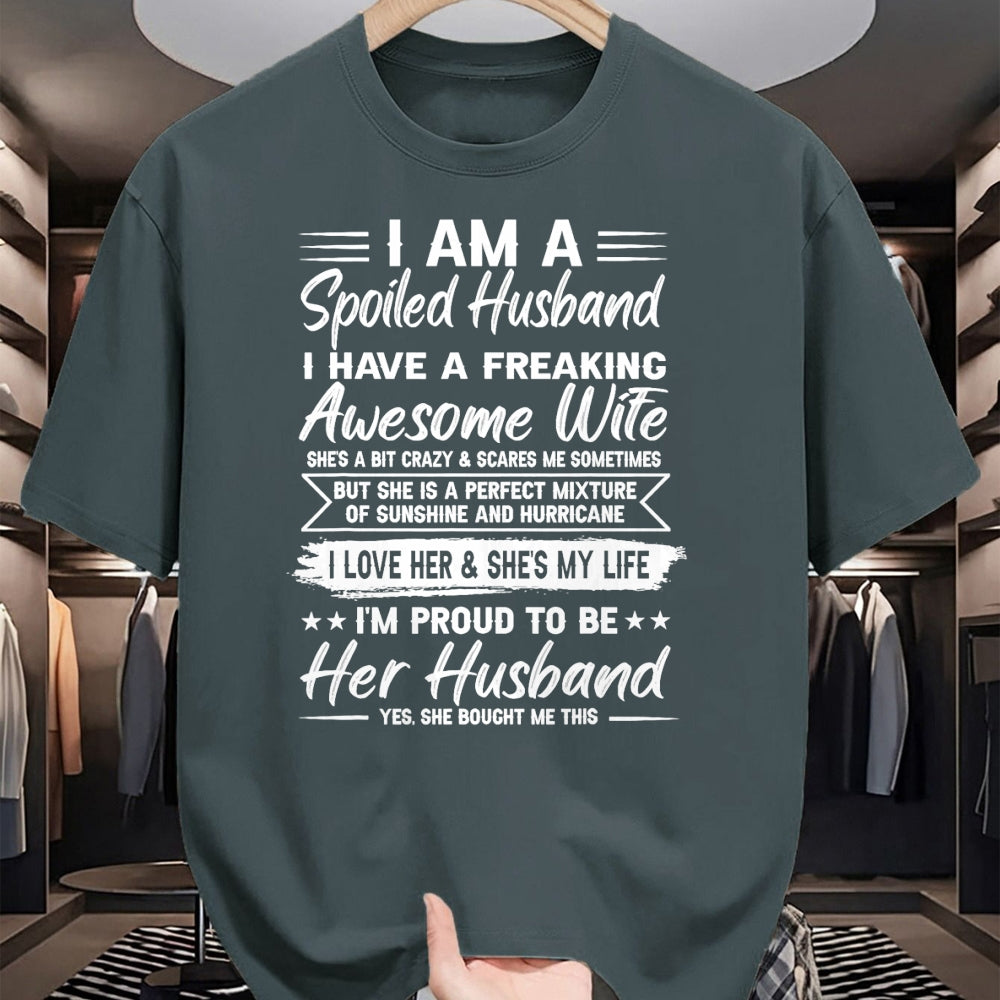 Best Wife Shirt, Wife and Husband Unisex T-Shirt/Hoodie/Sweatshirt HLT00 - Gift for wife T shirt, spoiled wife   I Am A Spoiled Husband I Have A Freaking Awesome Wife T-Shirt
