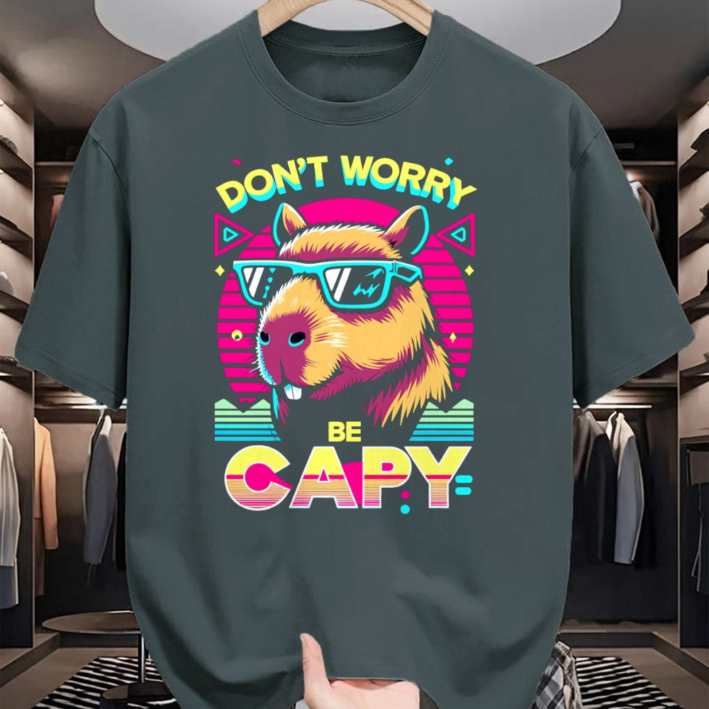 Cute Capybara Shirt, Funny Capybara Unisex T-Shirt/Hoodie/Sweatshirt HLT00 - Cool Capybara Retro Long Sleeve T-Shirt
