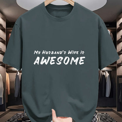 Best Wife Shirt, Wife and Husband Unisex T-Shirt/Hoodie/Sweatshirt HLT00 - Women's My Husband's Wife Is Awesome Funny T-Shirt