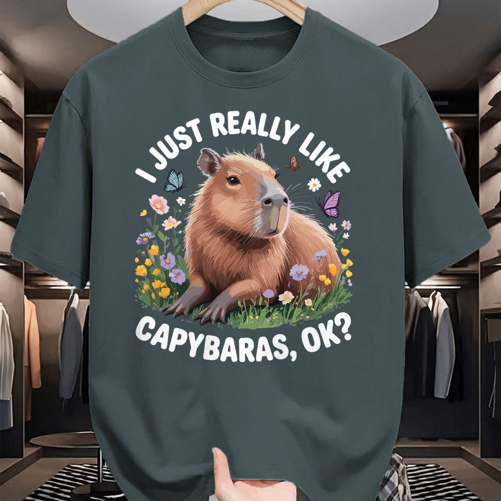 Cute Capybara Shirt, Funny Capybara Unisex T-Shirt/Hoodie/Sweatshirt HLT00 - Funny Capybara Art for Men Women Kids Capybara Lover T-Shirt