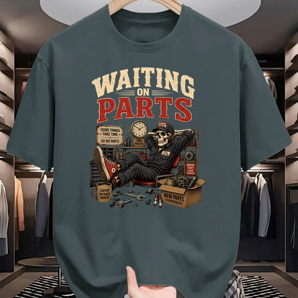 Best Mechanic Life Shirt, Funny Mechanic UnisexT-Shirt/Hoodie/Sweatshirt HLT00 - Waiting On Parts Funny Mechanic Skeleton Auto Repair Humor T-Shirt