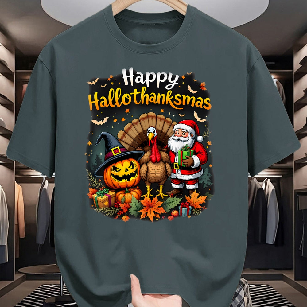 Best Thanksgiving Family Shirt , Funny Thanksgiving UnisexT-Shirt/Hoodie/Sweatshirt HLT00 - Happy Hallothanksmas Thanksgiving Halloween Merry Christmas T-Shirt