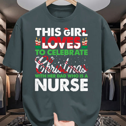 Funny Nurse Shirt, Nurse Unisex T-Shirt/Hoodie/Sweatshirt HLT00 - This Girl Loves Her Nurse Dad - Nurse's Daughter T-Shirt