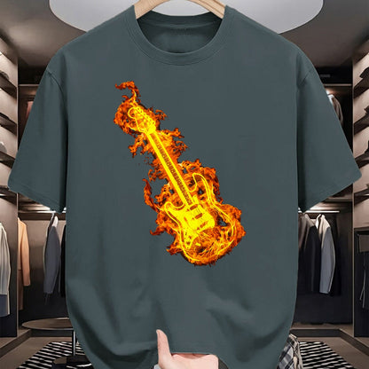 Guitar Lover Shirt, Funny Guitar UnisexT-Shirt/Hoodie/Sweatshirt HLT00 - Electric Guitar In Flames Gift Rock Guitar Lovers T-Shirt