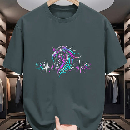 Best Horse Lover Shirt , Funny Horse UnisexT-Shirt/Hoodie/Sweatshirt HLT00 - Horse Head with Heartbeat Line Art T-Shirt