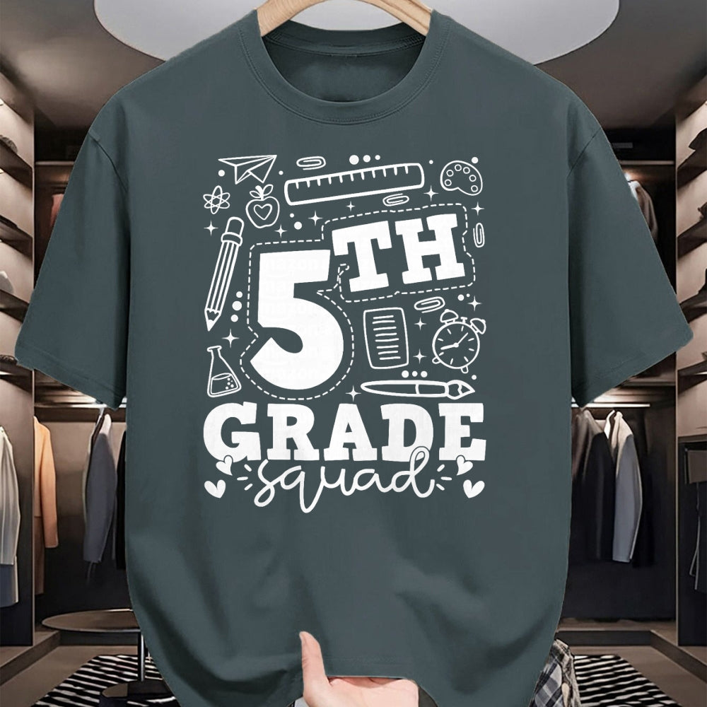 Best Teacher Shirt, Funny Teacher UnisexT-Shirt/Hoodie/Sweatshirt HLT00 - Back to School 5th Fifth Grade Squad Teacher Kid T-Shirt
