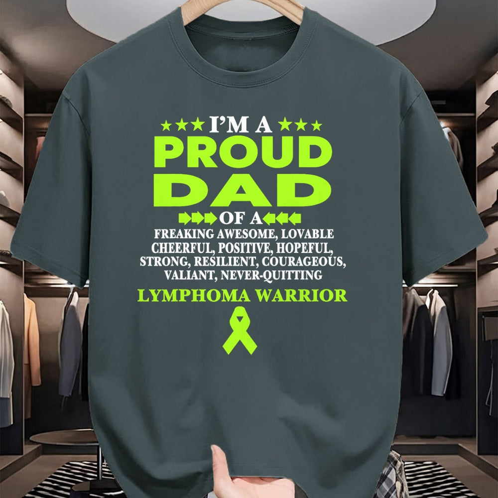 Gift for Dad Shirt, Funny Dad Unisex T-Shirt/Hoodie/Sweatshirt HLT00 – I_m proud dad of Lymphoma warrior Lime Green Ribbon T-Shirt