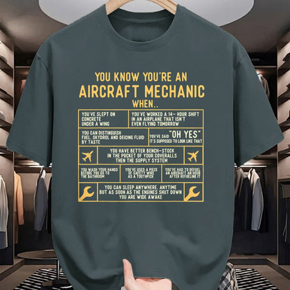 Best Mechanic Life Shirt, Funny Mechanic UnisexT-Shirt/Hoodie/Sweatshirt HLT00 - You Know You're an Aircraft Mechanic - Airplane Maintenance T-Shirt Small