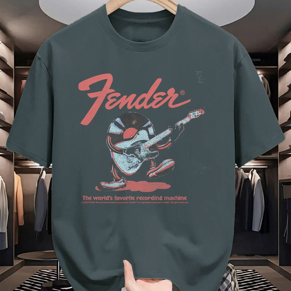 Guitar Lover Shirt, Funny Guitar UnisexT-Shirt/Hoodie/Sweatshirt HLT00 - Fender Record Playing Guitar Centered T-Shirt