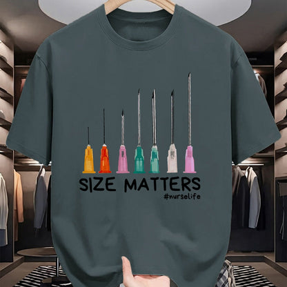 Funny Nurse Shirt, Nurse Unisex T-Shirt/Hoodie/Sweatshirt HLT00 - Needle Size Matters Funny Nursing CNA Nurse Life T-Shirt