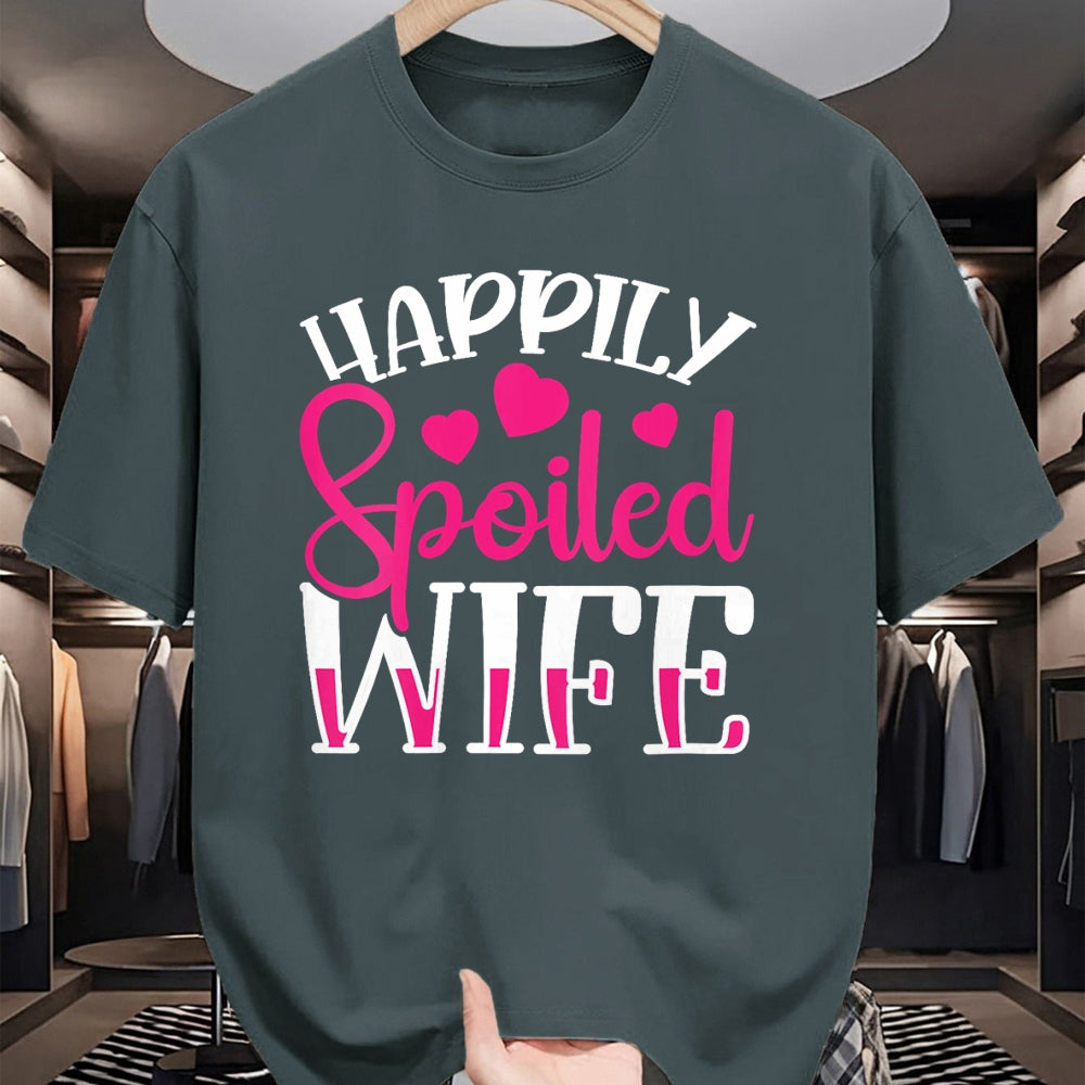 Best Wife Shirt, Wife and Husband Unisex T-Shirt/Hoodie/Sweatshirt HLT00 - Gift for wife T shirt, spoiled wife   Womens Funny Wife Happily Spoiled Wife V-Neck T-Shirt
