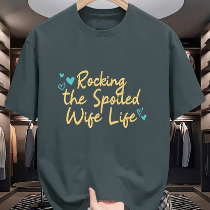 Best Wife Shirt, Wife and Husband Unisex T-Shirt/Hoodie/Sweatshirt HLT00 - Gift for wife T shirt, spoiled wife   Spoiled Wife Funny Rocking The Spoiled Wife Life Pullover Hood