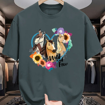 Best Horse Lover Shirt , Funny Horse UnisexT-Shirt/Hoodie/Sweatshirt HLT00 - Spirit Riding Free Wild and Free T-Shirt