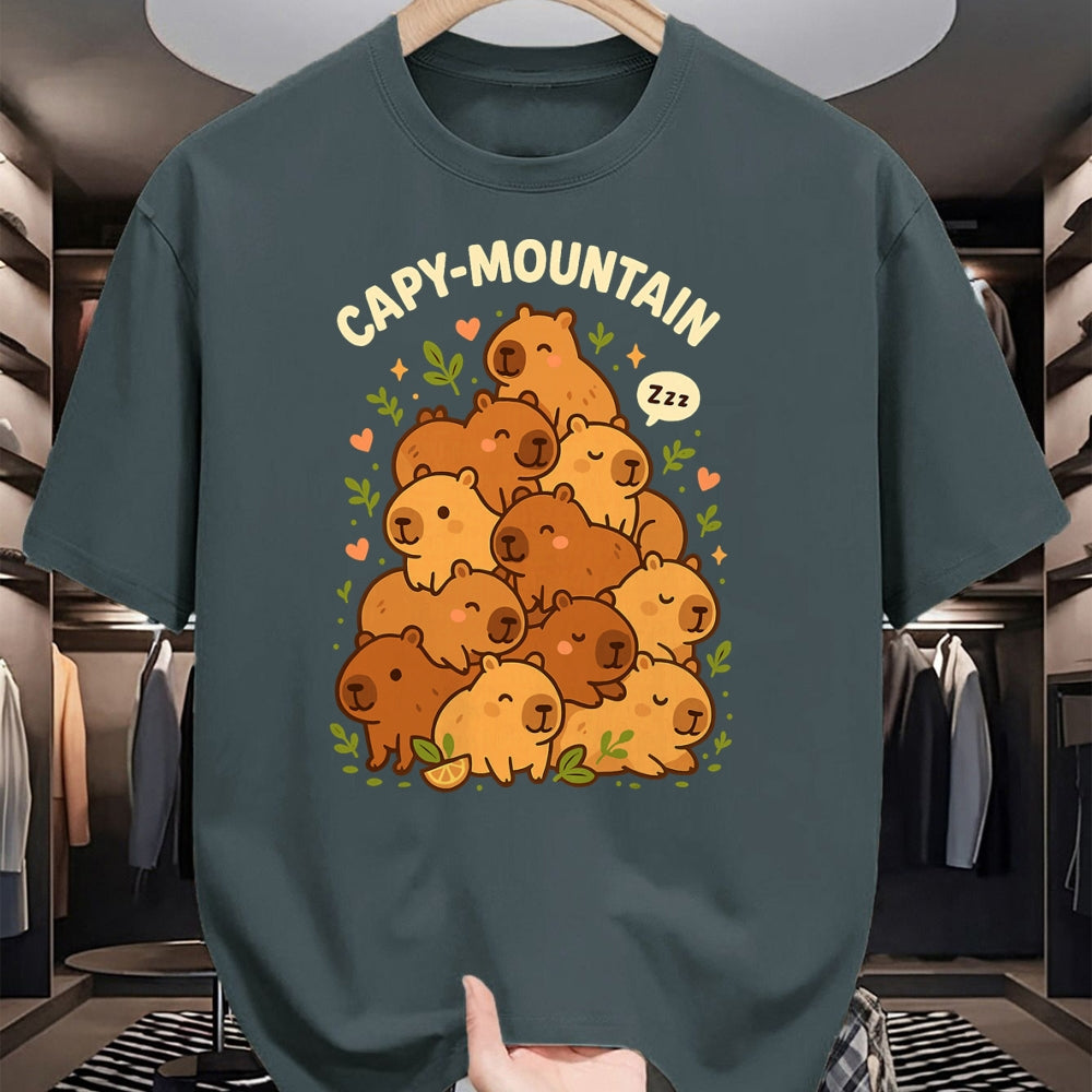Cute Capybara Shirt, Funny Capybara Unisex T-Shirt/Hoodie/Sweatshirt HLT00 - Capybara T-Shirt Capy-Mountain Cute Design Capybara Shirt T-Shirt