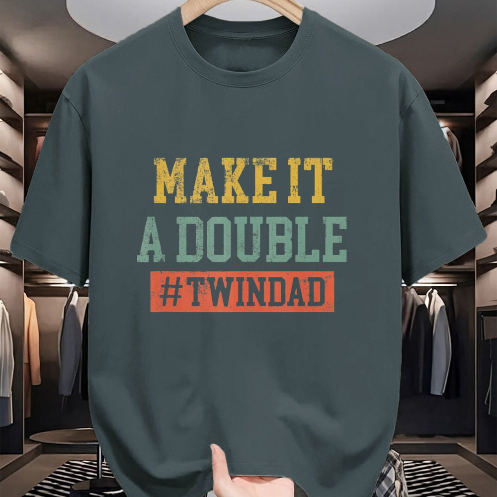 Gift for Dad Shirt, Funny Dad Unisex T-Shirt/Hoodie/Sweatshirt HLT00 – Make It A Double TWINDAD TShirt Proud Father Of Twins Tank Top