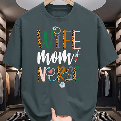 Funny Nurse Shirt, Nurse Unisex T-Shirt/Hoodie/Sweatshirt HLT00 - Wife Mom Nurse Womens RN LPN Mothers Day For Nurses T-Shirt