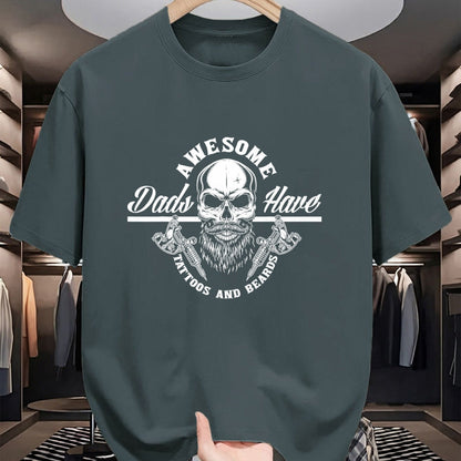 Best Wife Shirt, Wife and Husband Unisex T-Shirt/Hoodie/Sweatshirt HLT00 - Awesome Dads Have Tattoos And Beards Funny Father Dad T-Shirt