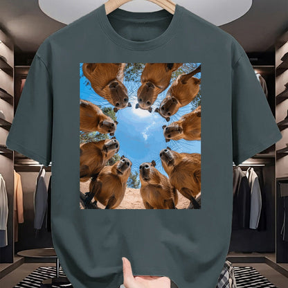 Cute Capybara Shirt, Funny Capybara Unisex T-Shirt/Hoodie/Sweatshirt HLT00 - Funny Graphic Capybara Long Sleeve T-Shirt (3)
